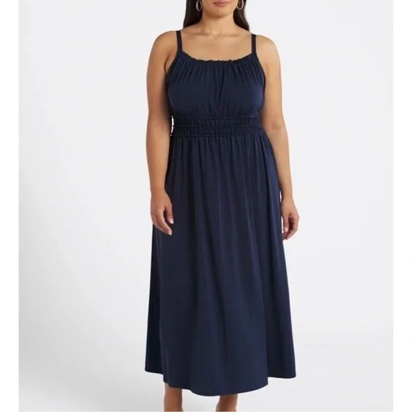 nine britton | Dresses | Stitchfix Nine Britton Jani Scoop Neck Navy Blue  Knit Maxi Dress Empire Waist 2x | Poshmark
